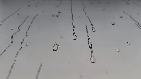 Slow Motion Rain Droplets On a Window Stock Footage 158067815