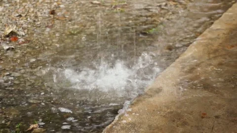 Slow motion rain flow down like waterfall 스톡 동영상 111498141