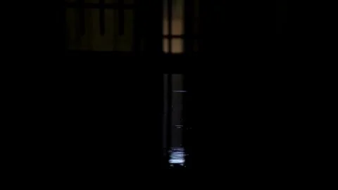 Slow motion of rain in a narrow line of light Video stock 292165267