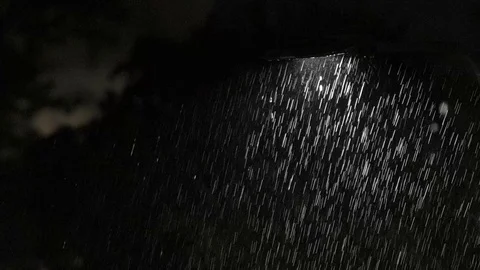 Slow motion - Rain at night Vídeo Stock 89570590