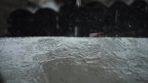 Slow Motion Rain Splashing Video stock 136640144