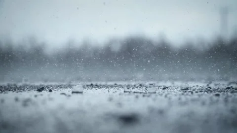 Slow Motion Rain Storm In Tornado Alley During Severe Weather Stock Footage 136392923