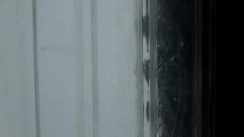 Slow Motion. Rain Water Dripping On A Kind Of Transparent Roof 1 Stock Footage 309503574