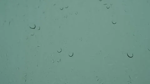 Slow Motion Raindrops on Windshield – Cold and Moody Scene Stock Footage 308397150