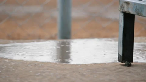 Slow motion raining in a refugee camp. Stock Footage 158390258
