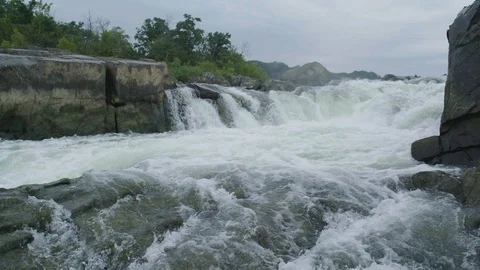 Slow motion rapids in Great Falls Park Video stock 91897262
