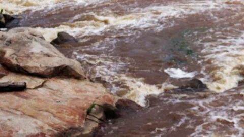 Slow Motion Rapids on the James River Stock Footage 137531723