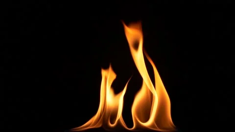 Slow motion of real fire flame on black background Stock Footage 138552671