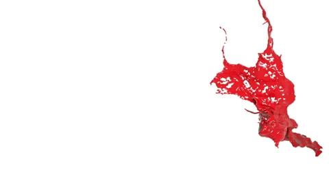 In slow motion red splash in the air. Colored paint Stock Footage