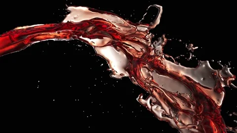 Slow motion reddish liquor splash stock video Stock Footage 134152920