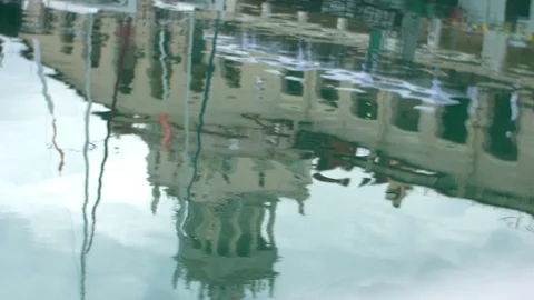 Slow Motion. Reflection in the water. Sochi seaport. Stock video footage Stock Footage 97433181