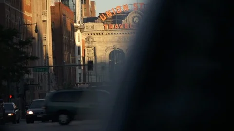 Slow Motion Reveal Shot Of Train Station 스톡 동영상 105247446