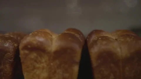 Slow motion right to left tracking of brioche chain Stock Footage 336366539