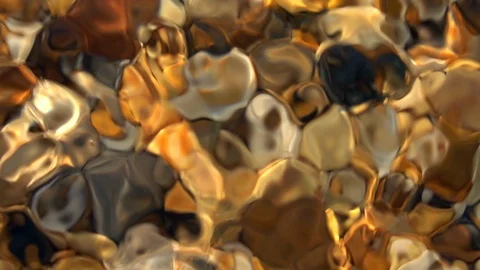 Slow motion of ripple after random dripping in shallow water with shingle bottom Stock-Footage 98095242