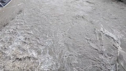 Slow Motion River Flow Under Stone Bridge, Low Angle Cinematic View Stock Footage 328842586