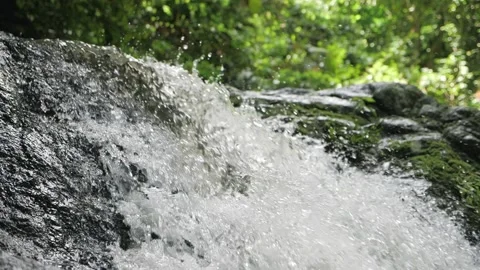 Slow motion of river or lake waterfall in tropical river beautiful natural 動画素材 150475479