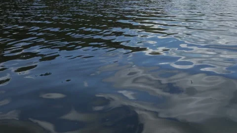 Slow Motion River Sky Reflection – Dreamlike Nature Texture Stock Footage 308398443