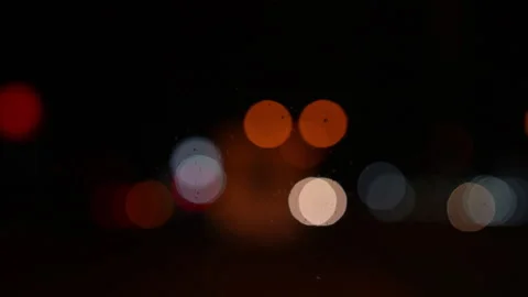 Slow motion on road of night and bokeh light  Stock Footage 249026057