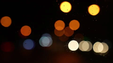 Slow motion on road of night and bokeh light  Stock Footage 249026344