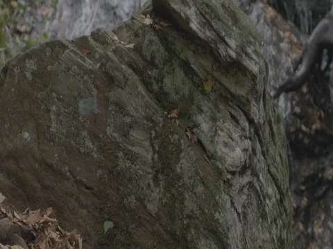 Slow motion rock to top of waterfall fall time Stock Footage 81142155
