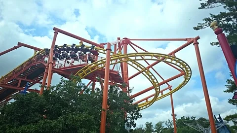 Slow Motion Roller Coaster 4k! Stock Footage 250119499