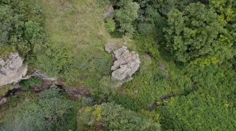 Slow motion rotating shot of Deep green canyon in Armenia mountains Stock Footage 65337238