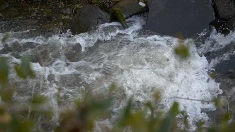 Slow motion rough river surf Stock Footage 127188094