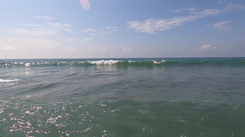 Slow motion of rough sea on the beach Stock Footage 151069616