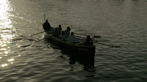 Slow motion rowing boat Vídeo Stock 41450548