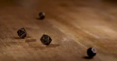 Slow motion RPG gaming dice Stock Footage 303220679