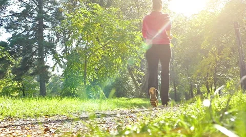 The Slow Motion of Running In the Nature Stock Footage 56428544