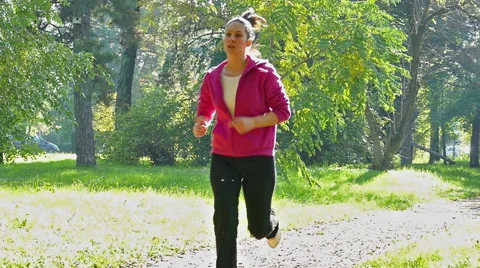 The Slow Motion of Running In the Nature Stock Footage 56429328