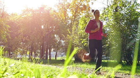 The Slow Motion of Running In the Nature Stock Footage 56429466
