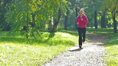 The Slow Motion Of Running In A Nature Stock Footage 56429570