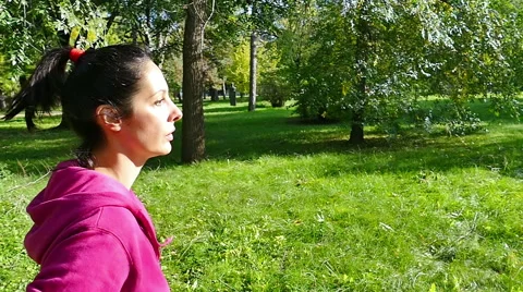 The Slow Motion Of Running In A Nature Stock Footage 56537958