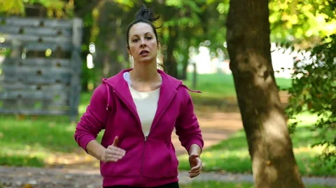 The Slow Motion Of Running In A Nature Stock Footage 56538097