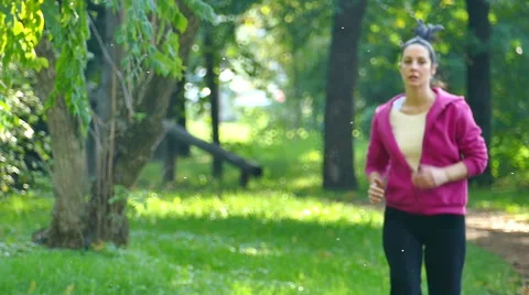 The Slow Motion Of Running In A Nature Stock Footage 56538142