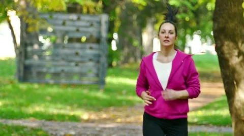 The Slow Motion Of Running In A Nature Stock Footage 56538274