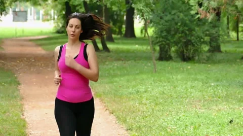 The Slow Motion of Running In a Nature Video stock 67532567