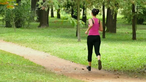 The Slow Motion of Running In a Nature Stock Footage 67533262