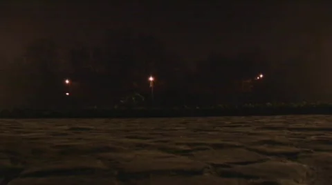 Slow motion running night Stock Footage 495322