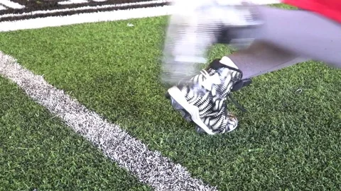Slow Motion running on Turf 스톡 동영상 77354022