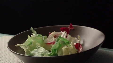 Slow motion of salad Video stock 47080406