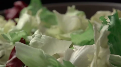 Slow motion of salad Stock Footage 47080669