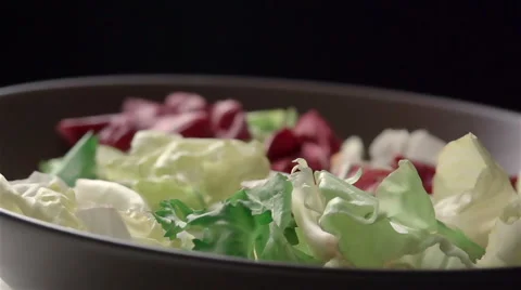 Slow motion of salad 库存影片 47080805