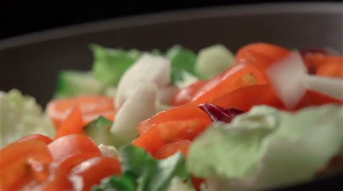 Slow motion of salad Video stock 47080984