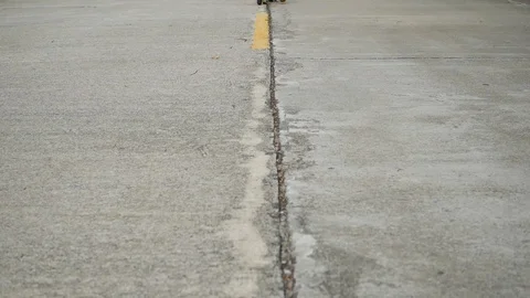 Slow motion scene, happy kid playing balance bike Stock Footage 113403533