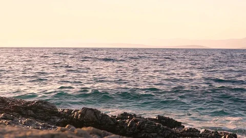 Slow motion scenic sunset over the water, Croatia. Stock-Footage 114685376