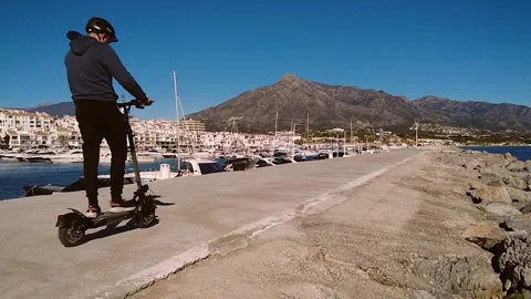 Slow Motion Scooter Stock Footage 146072923