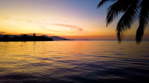 Slow motion of the sea surface with small waves against the backdrop of the Stock Footage 118398790